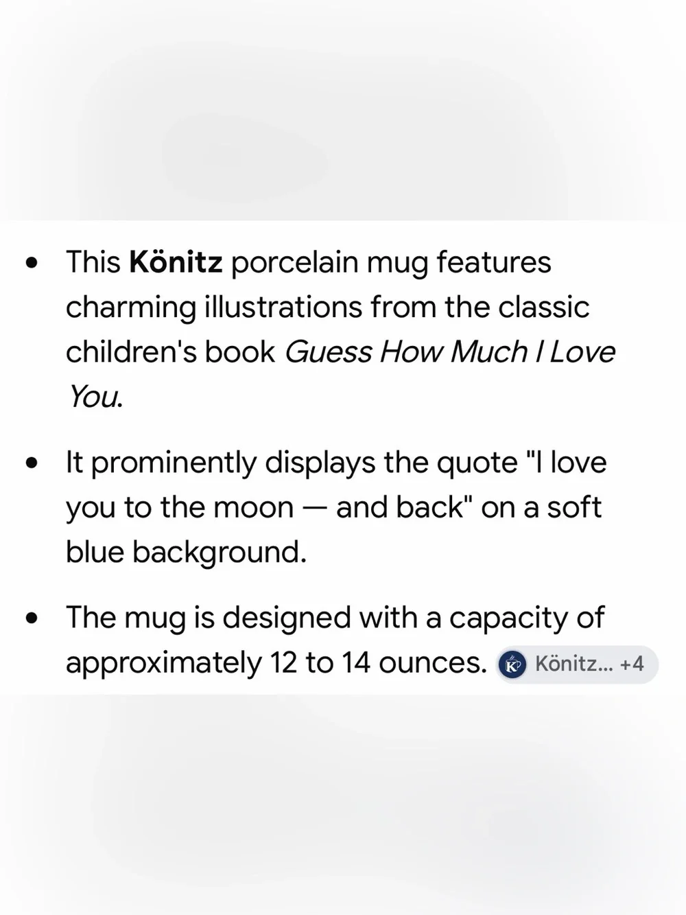 Like new Könitz Mug “ I love you to the moon - and back “ Childrens mug Germany